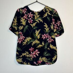 Whistles Silk Floral Short Sleeve Blouse 4